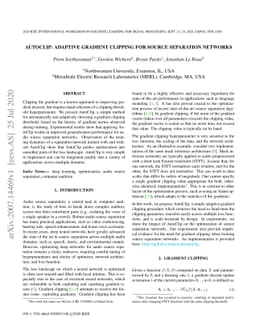 AutoClip: Adaptive Gradient Clipping for Source Separation Networks