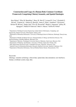 Construction and Usage of a Human Body Common Coordinate Framework
  Comprising Clinical, Semantic, and Spatial Ontologies