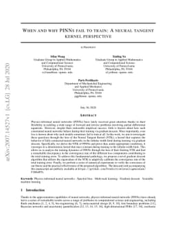 When and why PINNs fail to train: A neural tangent kernel perspective