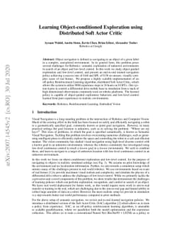 Learning Object-conditioned Exploration using Distributed Soft Actor
  Critic