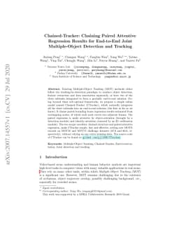 Chained-Tracker: Chaining Paired Attentive Regression Results for
  End-to-End Joint Multiple-Object Detection and Tracking