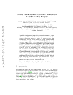 Pooling Regularized Graph Neural Network for fMRI Biomarker Analysis