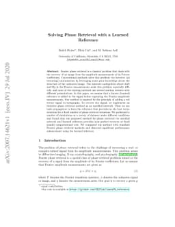Solving Phase Retrieval with a Learned Reference
