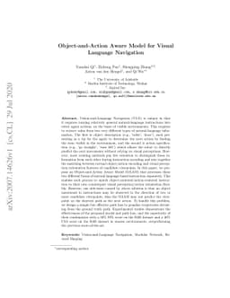 Object-and-Action Aware Model for Visual Language Navigation