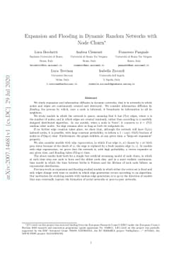 Expansion and Flooding in Dynamic Random Networks with Node Churn