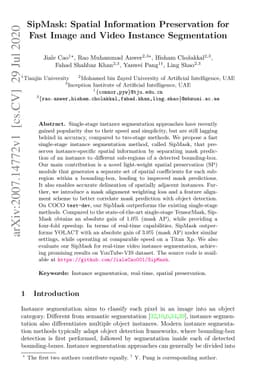 SipMask: Spatial Information Preservation for Fast Image and Video
  Instance Segmentation