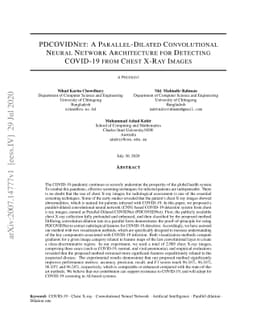 PDCOVIDNet: A Parallel-Dilated Convolutional Neural Network Architecture
  for Detecting COVID-19 from Chest X-Ray Images