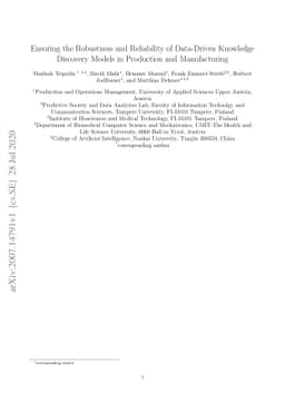 Ensuring the Robustness and Reliability of Data-Driven Knowledge
  Discovery Models in Production and Manufacturing