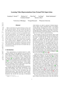 Learning Video Representations from Textual Web Supervision