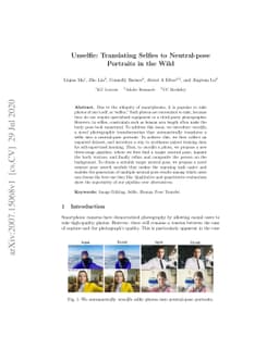 Unselfie: Translating Selfies to Neutral-pose Portraits in the Wild