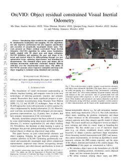 OrcVIO: Object residual constrained Visual-Inertial Odometry