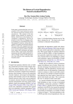 The Return of Lexical Dependencies: Neural Lexicalized PCFGs