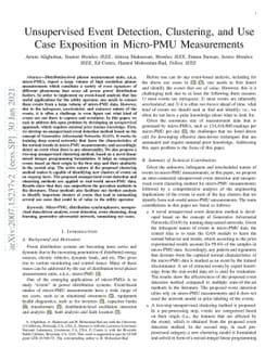 Unsupervised Event Detection, Clustering, and Use Case Exposition in
  Micro-PMU Measurements