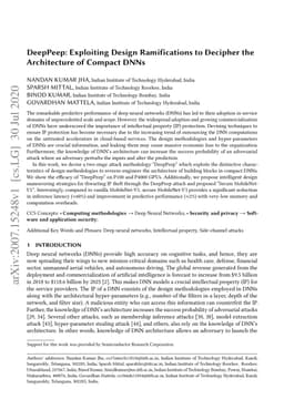 DeepPeep: Exploiting Design Ramifications to Decipher the Architecture
  of Compact DNNs