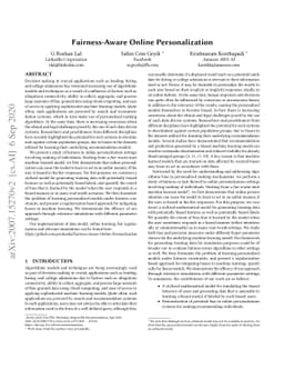 Fairness-Aware Online Personalization