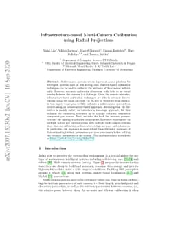 Infrastructure-based Multi-Camera Calibration using Radial Projections