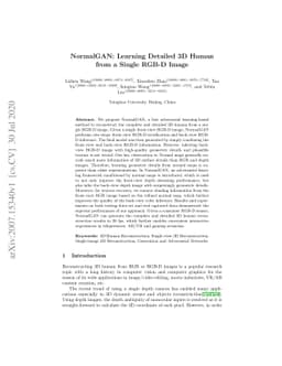 NormalGAN: Learning Detailed 3D Human from a Single RGB-D Image