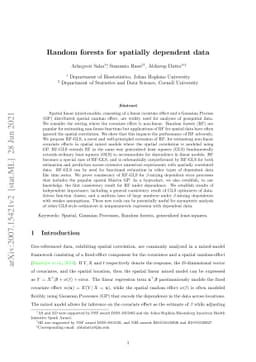 Random Forests for dependent data