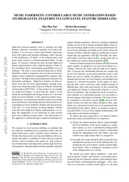 Music FaderNets: Controllable Music Generation Based On High-Level
  Features via Low-Level Feature Modelling