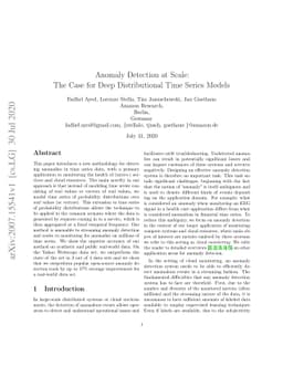 Anomaly Detection at Scale: The Case for Deep Distributional Time Series
  Models