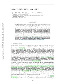 Bilevel Continual Learning