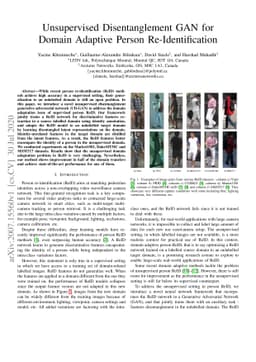 Unsupervised Disentanglement GAN for Domain Adaptive Person
  Re-Identification