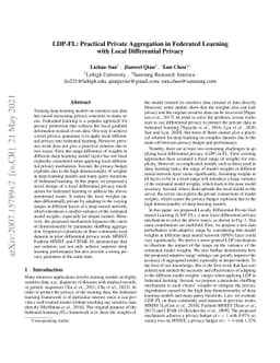 LDP-FL: Practical Private Aggregation in Federated Learning with Local
  Differential Privacy