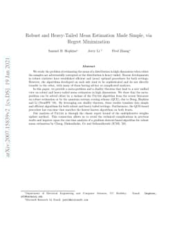 Robust and Heavy-Tailed Mean Estimation Made Simple, via Regret
  Minimization
