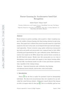Feature Learning for Accelerometer based Gait Recognition