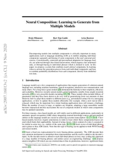 Neural Composition: Learning to Generate from Multiple Models