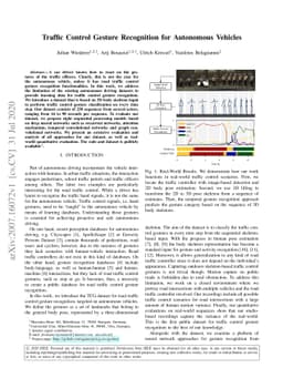 Traffic Control Gesture Recognition for Autonomous Vehicles