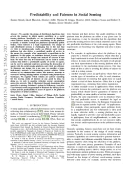 Predictability and Fairness in Social Sensing