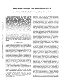 Deep Depth Estimation from Visual-Inertial SLAM