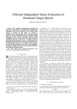 Efficient Independent Vector Extraction of Dominant Target Speech