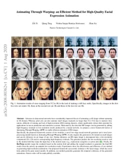 Animating Through Warping: an Efficient Method for High-Quality Facial
  Expression Animation
