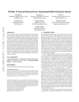 SCNet: A Neural Network for Automated Side-Channel Attack
