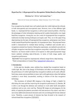 HyperFaceNet: A Hyperspectral Face Recognition Method Based on Deep
  Fusion