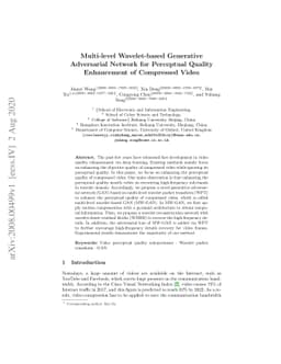 Multi-level Wavelet-based Generative Adversarial Network for Perceptual
  Quality Enhancement of Compressed Video