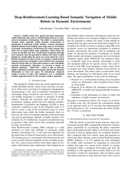 Deep-Reinforcement-Learning-Based Semantic Navigation of Mobile Robots
  in Dynamic Environments