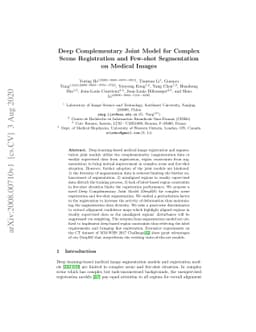 Deep Complementary Joint Model for Complex Scene Registration and
  Few-shot Segmentation on Medical Images