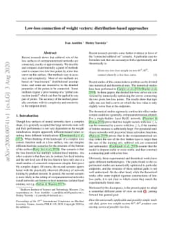 Low-loss connection of weight vectors: distribution-based approaches