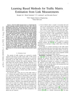 Learning Based Methods for Traffic Matrix Estimation from Link
  Measurements