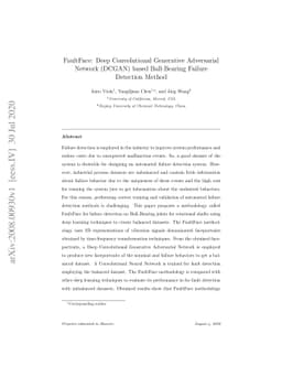 FaultFace: Deep Convolutional Generative Adversarial Network (DCGAN)
  based Ball-Bearing Failure Detection Method