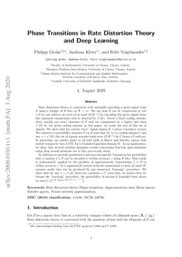 Phase Transitions in Rate Distortion Theory and Deep Learning