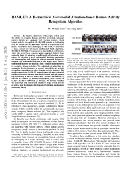 HAMLET: A Hierarchical Multimodal Attention-based Human Activity
  Recognition Algorithm