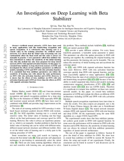 An Investigation on Deep Learning with Beta Stabilizer