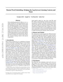 Musical Word Embedding: Bridging the Gap between Listening Contexts and
  Music