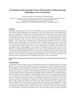 Presentation of a Recommender System with Ensemble Learning and Graph
  Embedding: A Case on MovieLens