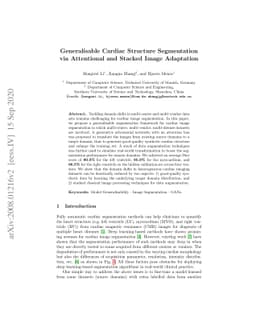 Generalisable Cardiac Structure Segmentation via Attentional and Stacked
  Image Adaptation