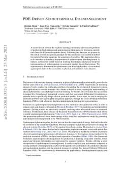 PDE-Driven Spatiotemporal Disentanglement
